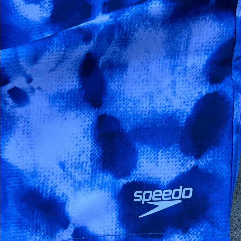 Speedo Men's Tie-Dye Blue Swim Trunks - Picture 4 of 8